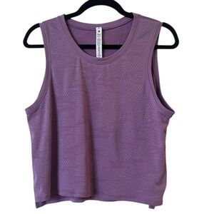 Lululemon Train to Be Tank Top Camo Dot Wisteria Purple perforated,  size 8